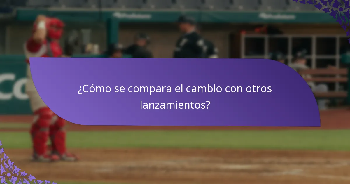 ¿Cómo se compara el cambio con otros lanzamientos?
