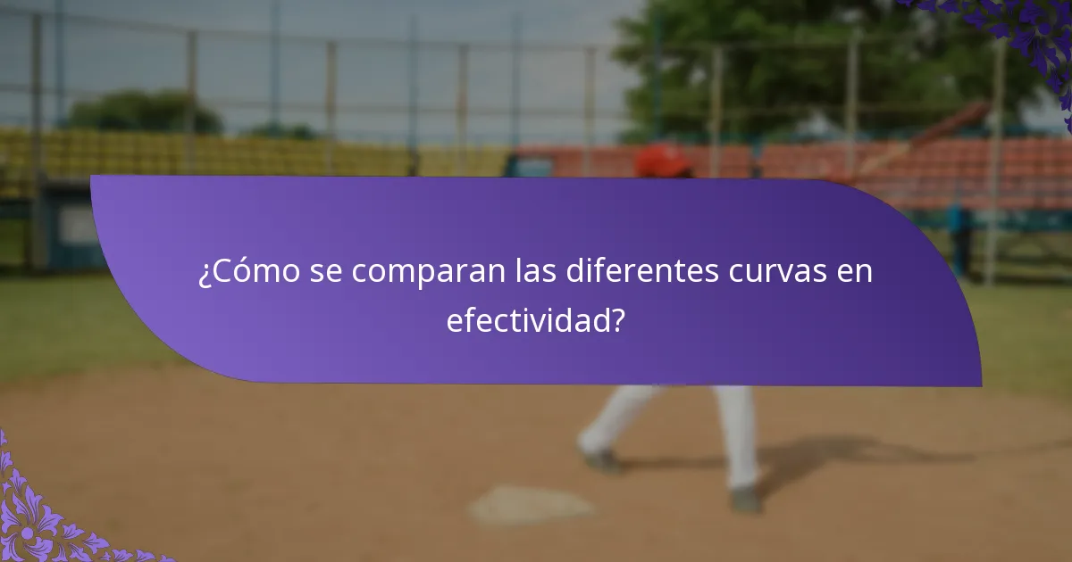 ¿Cómo se comparan las diferentes curvas en efectividad?