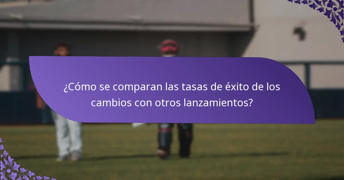 ¿Cómo se comparan las tasas de éxito de los cambios con otros lanzamientos?