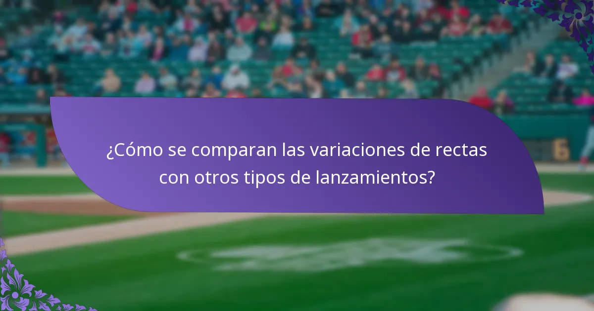 ¿Cómo se comparan las variaciones de rectas con otros tipos de lanzamientos?