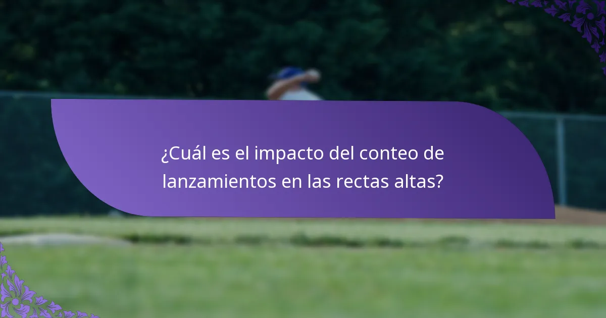 ¿Cuál es el impacto del conteo de lanzamientos en las rectas altas?