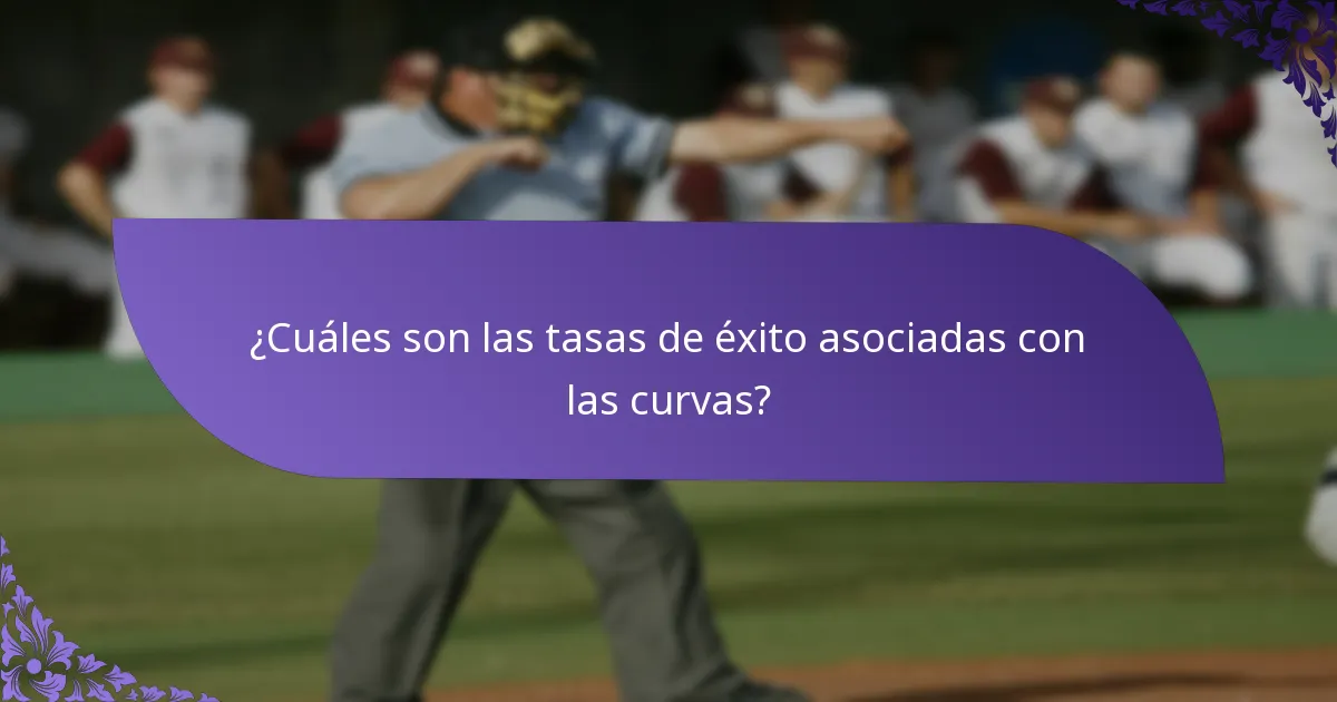 ¿Cuáles son las tasas de éxito asociadas con las curvas?